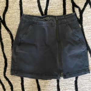 Black denim skirt